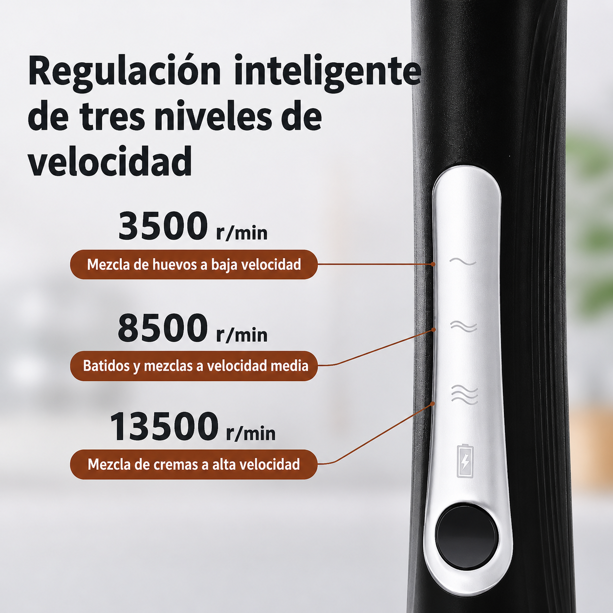 Batidor eléctrico portátil multifuncional